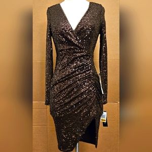 Long Sleeves Sequin Sheath Dress